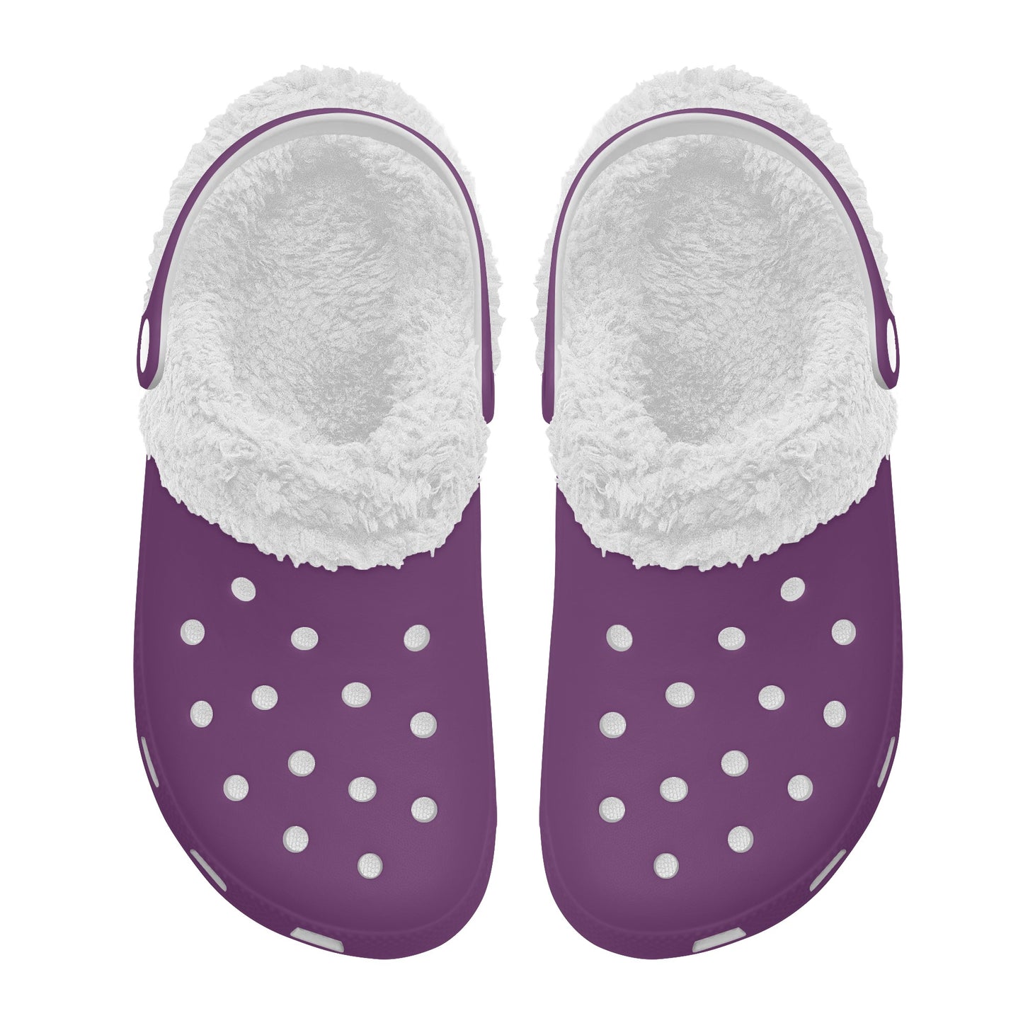Adults White Fur Interior Clogs (Purple)