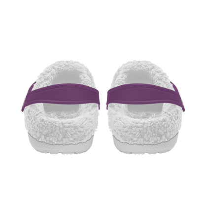 Adults White Fur Interior Clogs (Purple)