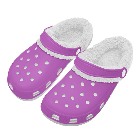 Adults White Fur Interior Clogs (Pink)