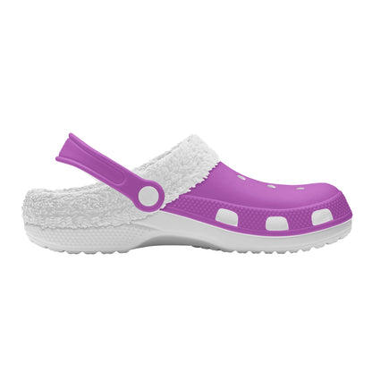 Adults White Fur Interior Clogs (Pink)