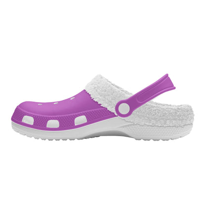 Adults White Fur Interior Clogs (Pink)