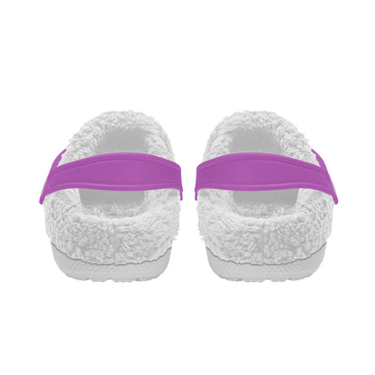 Adults White Fur Interior Clogs (Pink)