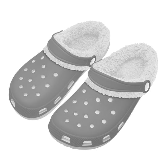 Adults White Fur Interior Clogs (Grey)