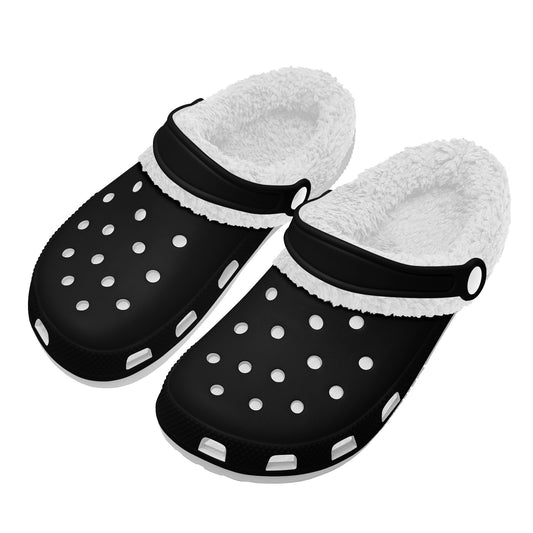 Adults White Fur Interior Clogs (Black)