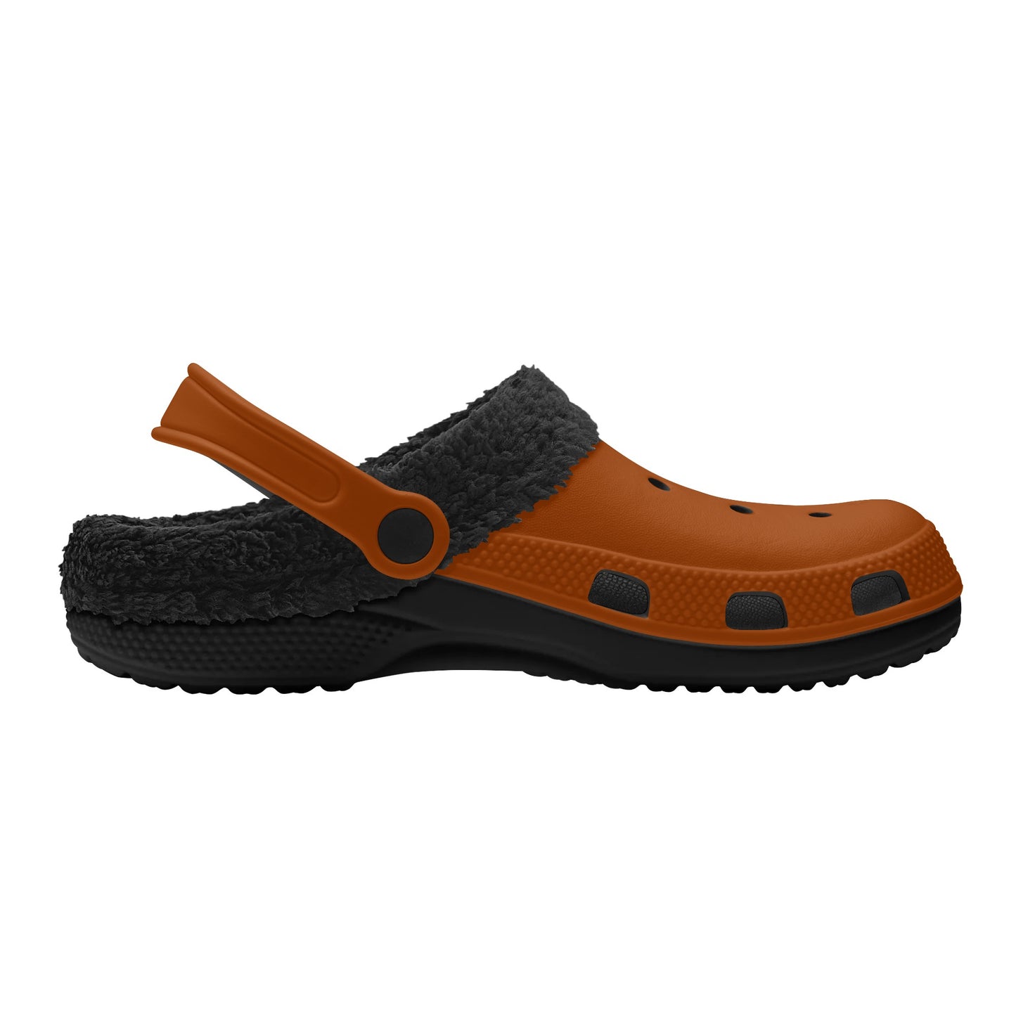 Adults Black Fur Interior Clogs (Brown)