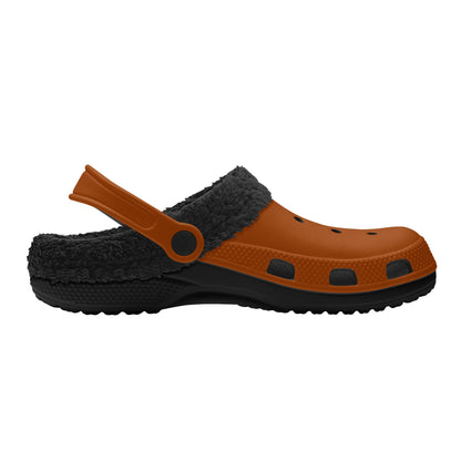 Adults Black Fur Interior Clogs (Brown)