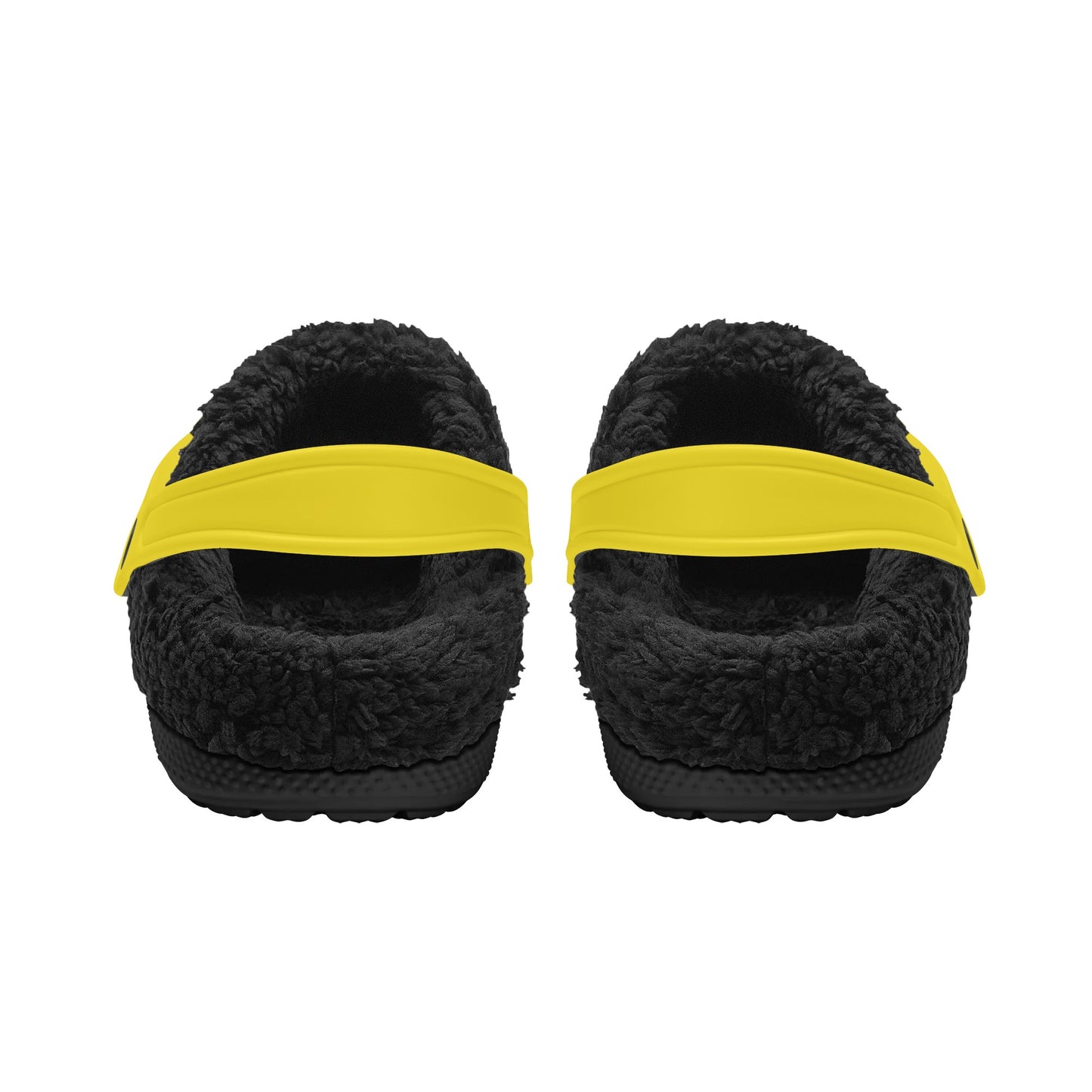 Adults Black Fur Interior Clogs (Yellow)