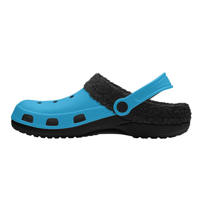 Adults Black Fur Interior Clogs (Aqua)