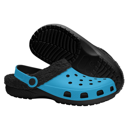 Adults Black Fur Interior Clogs (Aqua)