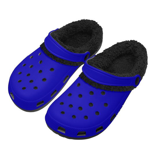 Adults Black Fur Interior Clogs (Blue)