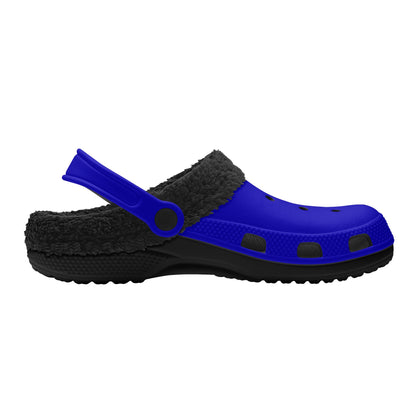Adults Black Fur Interior Clogs (Blue)