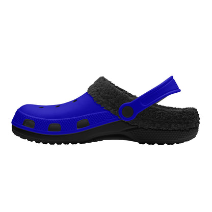 Adults Black Fur Interior Clogs (Blue)