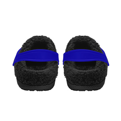 Adults Black Fur Interior Clogs (Blue)
