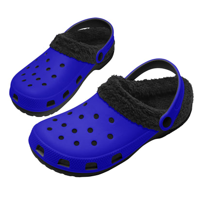 Adults Black Fur Interior Clogs (Blue)