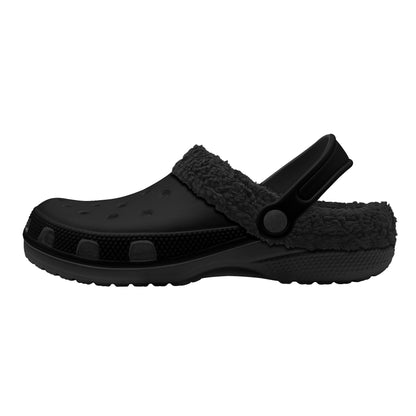 Adults Black Fur Interior Clogs (Black)