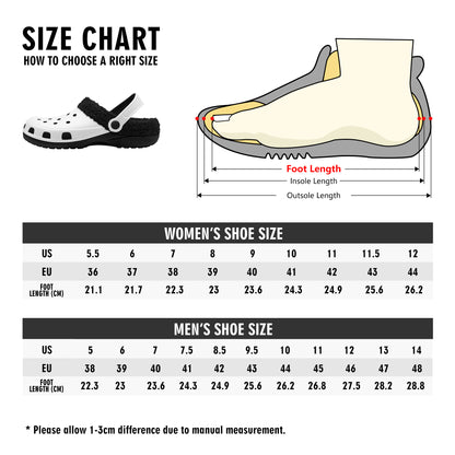 Adults Black Fur Interior Clogs (Yellow)