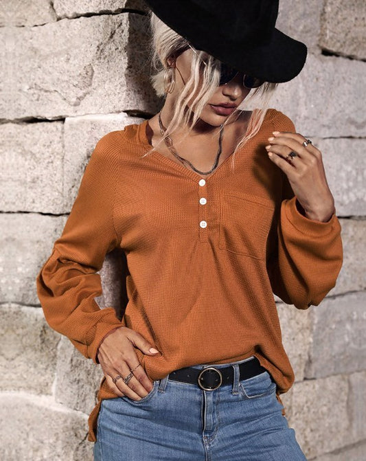 Top Solid Color Long Sleeve Hooded Knit Sweater