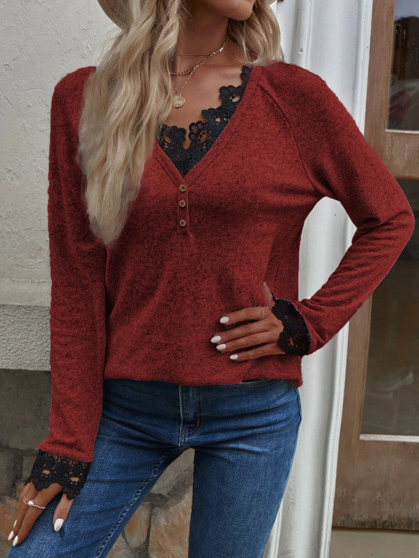 New stitching knitted sweater cashmere sweater T-shirt