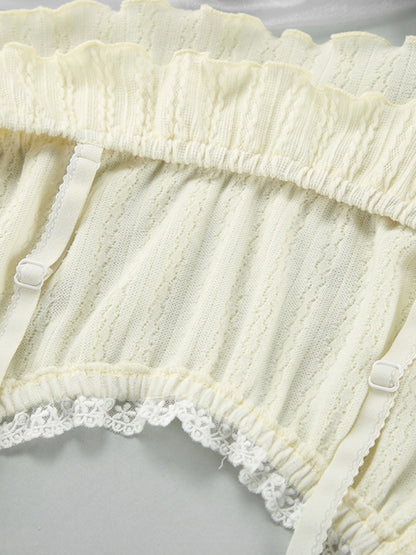 Sexy hollow lace camisole shorts pajamas two-piece set