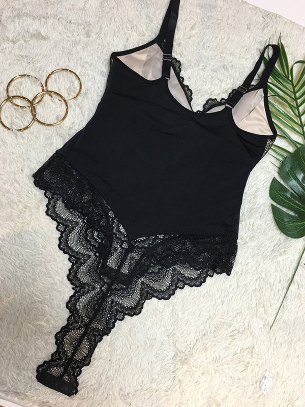 New sling lace stitching sexy jumpsuit underwear