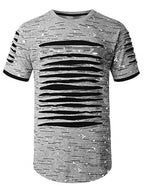 Trendy, Flowery, Round-Necked T-Shirts, Street Men'S Wear (Grey)