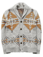 Jacquard Outer Wear Sweater Long Sleeve Knitted Jacket Top