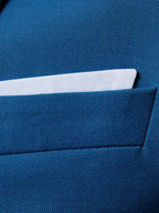 Men's Business Slim Suit Jacket Single Suit (Peacock Blue)