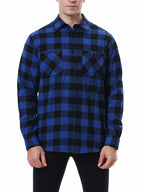 Men's facecloth plaid long-sleeved lapel shirt