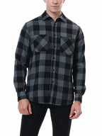 Men's facecloth plaid long-sleeved lapel shirt