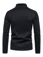 Men's solid color turtleneck zipper long sleeve sweatshirt
