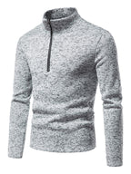 Men's solid color turtleneck zipper long sleeve sweatshirt