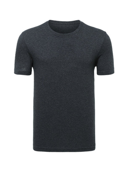 Loose solid color short-sleeved t-shirt men's pure cotton bottoming shirt