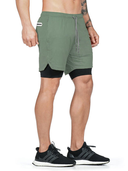 Tide brand new summer sports casual shorts men's fake two-piece five-point pants