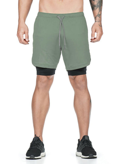 Tide brand new summer sports casual shorts men's fake two-piece five-point pants