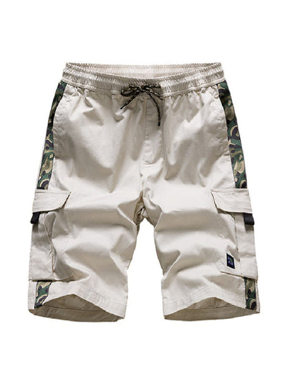 Men's Camouflage Print Panel Multi Cargo Shorts