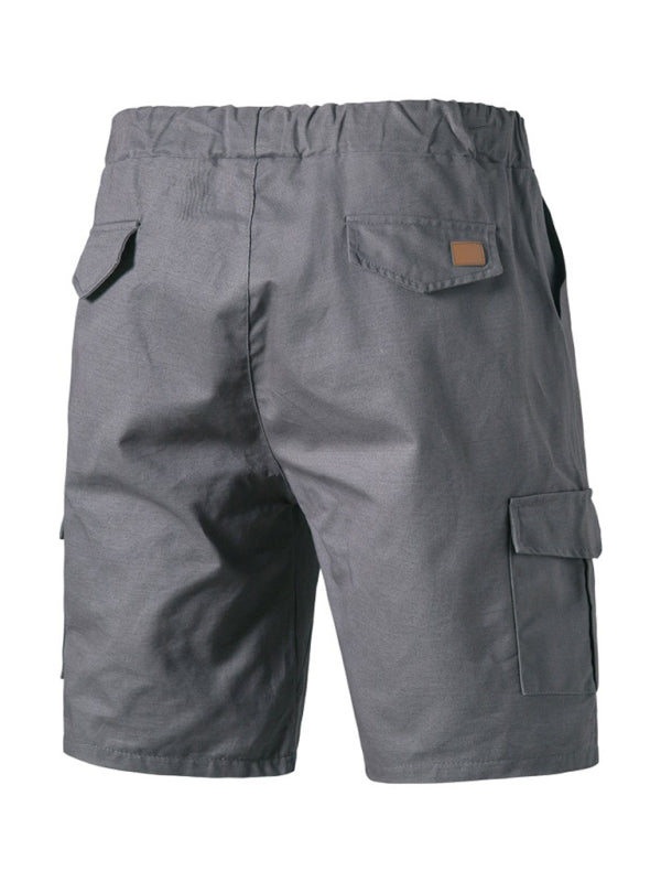 Men's Woven Casual Cargo Multi-Pocket Shorts (Misty Grey)