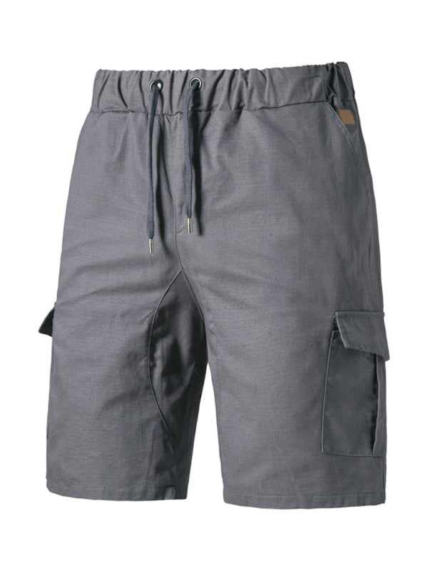 Men's Woven Casual Cargo Multi-Pocket Shorts (Misty Grey)
