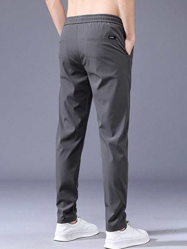 Straight Loose Elastic Boys Non-Iron Casual Pants Cargo Pants (Charcoal Grey)