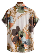 Men's Fashion Trend Casual Cotton Printed Short Sleeve Shirt