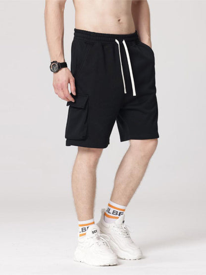 Men's Contrasting Color Stitching Woven Casual Shorts