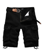 Straight Leg Cropped Pants Men's Loose Casual Pants Outdoor Sports Cargo Shorts (Without Belt)