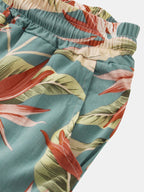 Men's Short Sleeve Shirt Chinese Style Printed Shirt Set