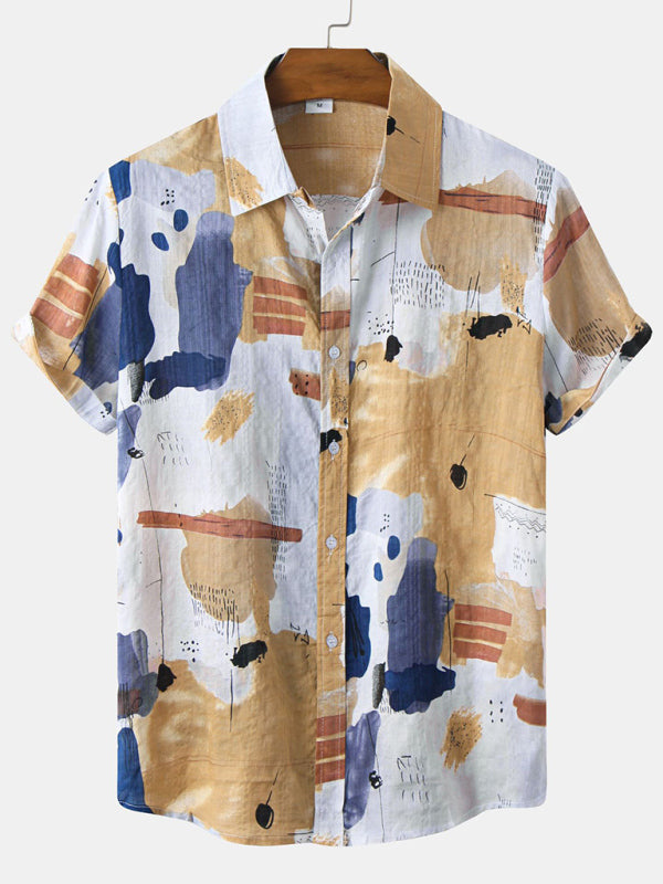 Hawaiian Style Casual Beach Vacation Printed Men's Shirt
