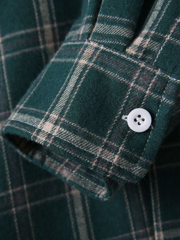 Plaid long-sleeved shirt European and American all-match casual cardigan jacket