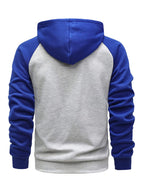 Jacket Contrasting color zipper cardigan plus fleece hoodie men's clothing