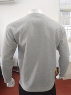 New men's solid color waffle all-match thin round neck long-sleeved sweater