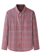 New Large Size Men's Brushed Long Sleeve Shirt Casual Plaid Long Sleeve Shirt