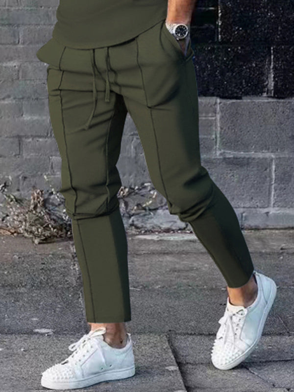 Two-piece Set Round Neck Long Sleeve & Trousers Casual Sports Suit (Misty Grey)