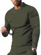 Two-piece Set Round Neck Long Sleeve & Trousers Casual Sports Suit (Misty Grey)