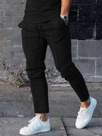 Two-piece Set Round Neck Long Sleeve & Trousers Casual Sports Suit (Misty Grey)